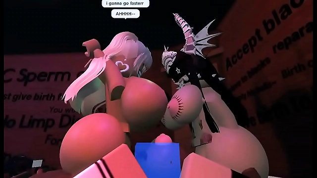 JAV Slut Has a Scorching Threesome with Her Futa Bitches in Roblox
