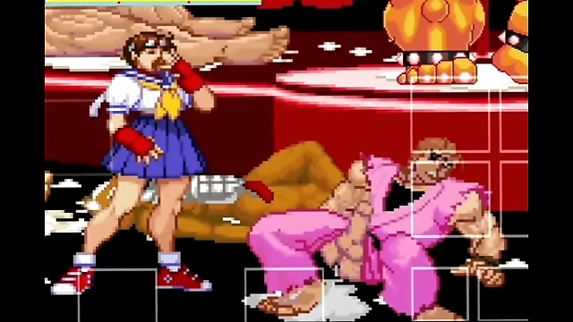 Unleash the Luscious Sakura Fighter against Dan in SF MUGEN for a Steamy Battle to Remember!
