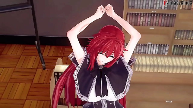 Luscious Akeno Lets It All Out in the Library: HS DXD NTR Madness 2 Unleashed on Sheer & PTRN Fantasyking3