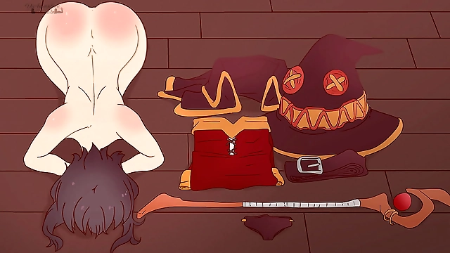JAV MILF Megumin Naked with Black Man Fucking Her Releases Gods Blessing on This Wonderful World Hentai Cartoon Parody KonoSuba