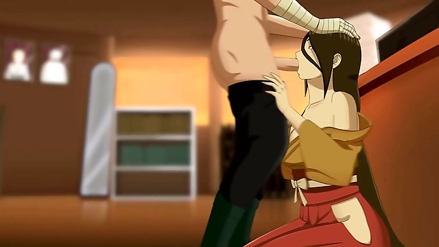 Japanese Sister-in-Law Hanabi Gives Naruto the Best Blowjob in His Office