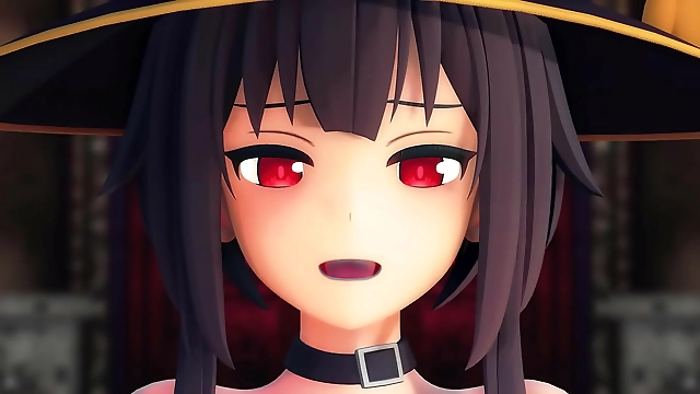 Revealing Megumin Striptease in Konosuba Helltaker Cosplay: Must-watch MMD