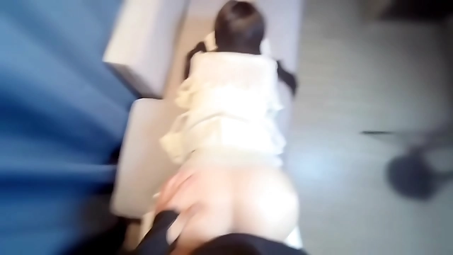 JAV Schoolgirls Luscious Rear Entry in White Boots on Silk