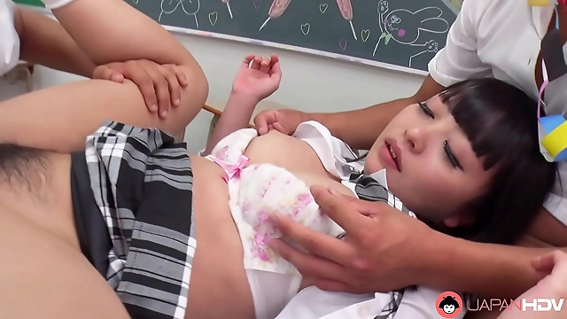 Japanese Beauty Mira Hasegawa s Lustful Threesome in the Classroom Unleashed