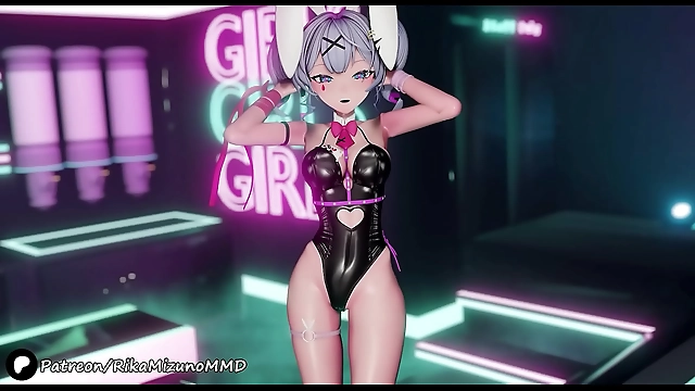JAV Voyeurism: Peek into Hatsune Miku s Bedroom as Ibuki Flaunts Her Sexy Dance Moves with Rabbit Hole Short Hair in R-18 3D Vocaloid MMD Action!