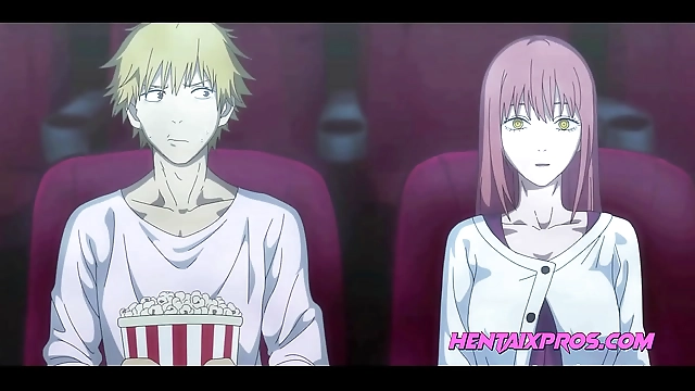 JAV Dream Come True! Miss Makima Blows Lucky Student in Cinema Uncensored Hentai