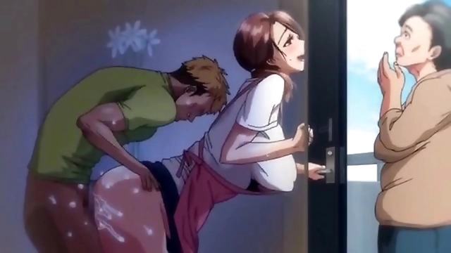 JAV Hentai Video:  Horny Wife Gets Nailed by Big Cock Delivery Guy While talking to Mother-in-Law