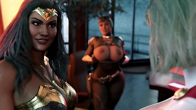 Witness the Ultimate Threesome Battle: Batgirl Wonderwomen and Supergirl s Rough Futanari 3D Encounter!