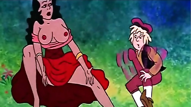 Revel in Vintage Porn Cartoon s Huge Teen Cock Vibrating Older Pussy