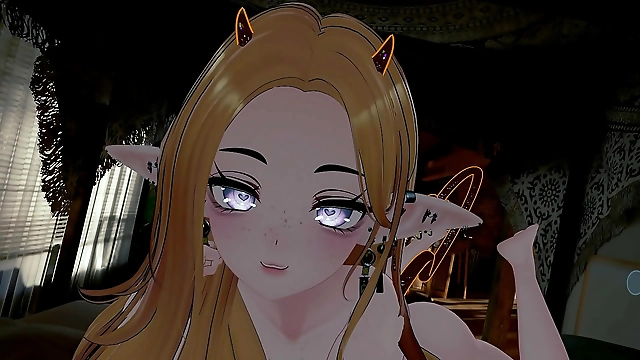 A Luscious ASMR Succubus Roommate Takes Care of Your Dick While You Relax in VR RP