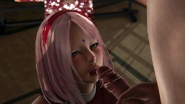 Japanese Enchantress Sakura Sucks and Fucks in Luscious 3D Hentai!