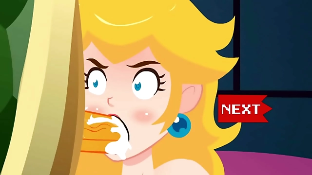 JAV Princess Peach Sucks Off with Steamy Deep Throat and Throatpie Action! (Games)