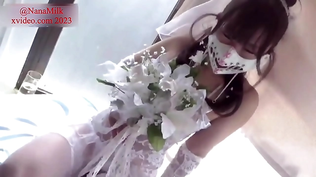 Get Wet with the Hottest Bride in Town! A Luscious JAV Enchantress in Her Wedding Dress!