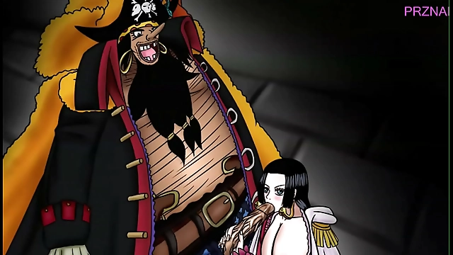 One Piece s Luscious Enchantress Hancock and Infamous Pirate Teach s Explosive Encounter (JAV)