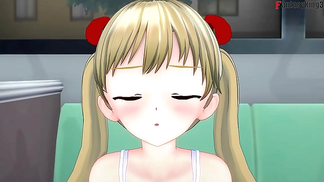 JAV Pornstar Airi Akizuki Gives Blowjob on Public Bus - Oni Chichi Blonde Step Sister POV